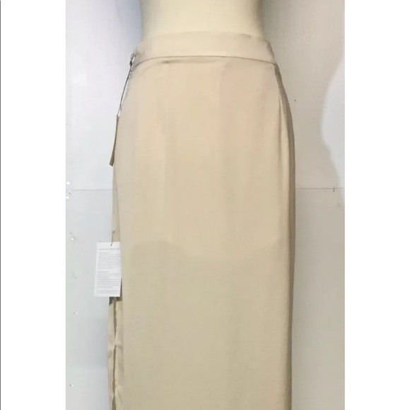 Capulet Cream Chiffon High Waist Slit Maxi Skirt - Picture 7 of 9